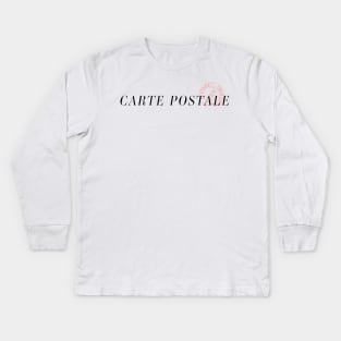 Carte Postale - Vintage French Postcard Kids Long Sleeve T-Shirt